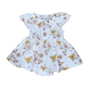 RZ by Rachel Zoe White Dress w/ Pink & Yellow Floral Pattern Baby Girl 3-6 Month